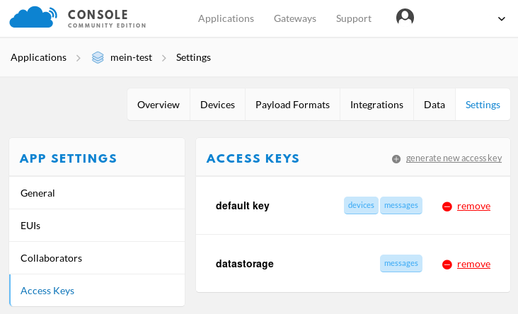 Applikation - Access Keys (3)