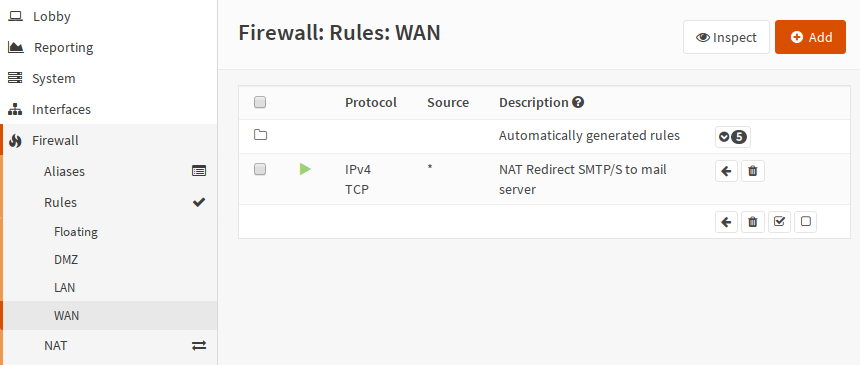 Firewall-Regel für PortWeiterleitung auf WAN